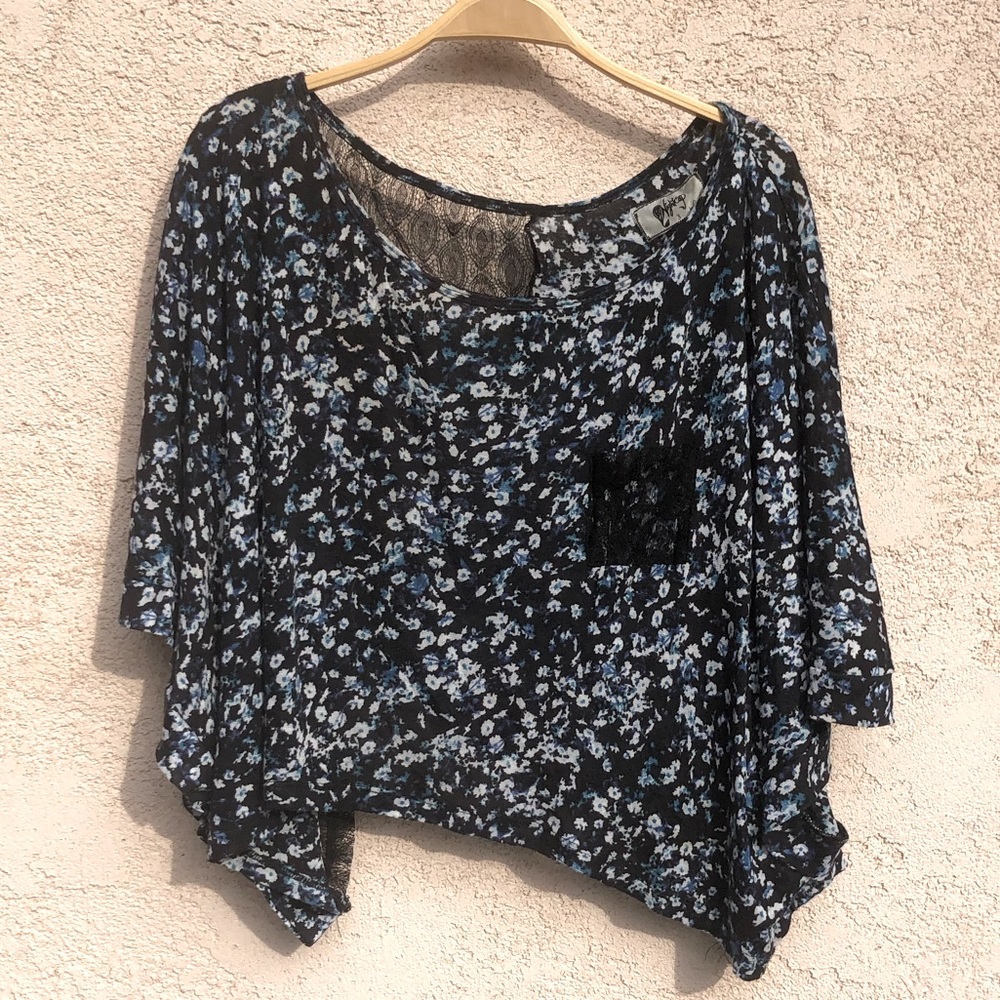 Nightcap Ditsy Floral Jersey & Lace Top